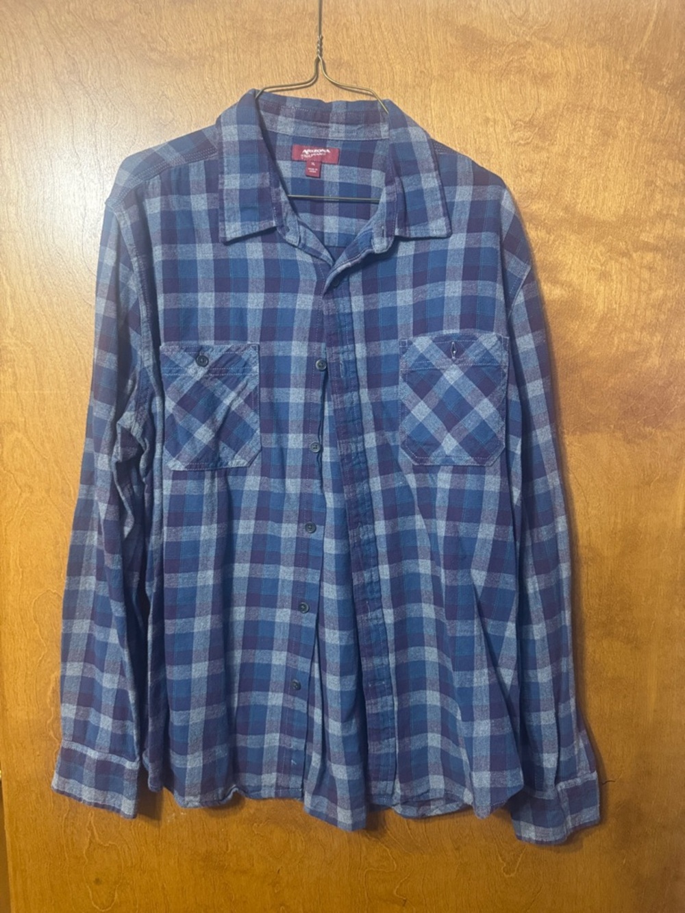 Arizona Jean Company Blue Plaid Button-Down Shirt